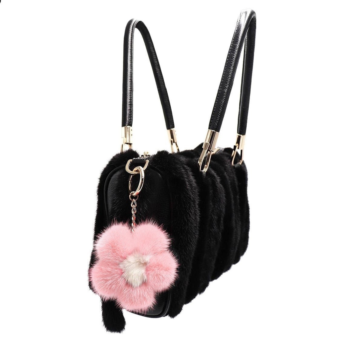 Fur flower bag sale