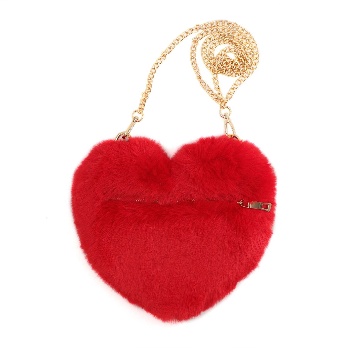 Red heart shop clutch bag