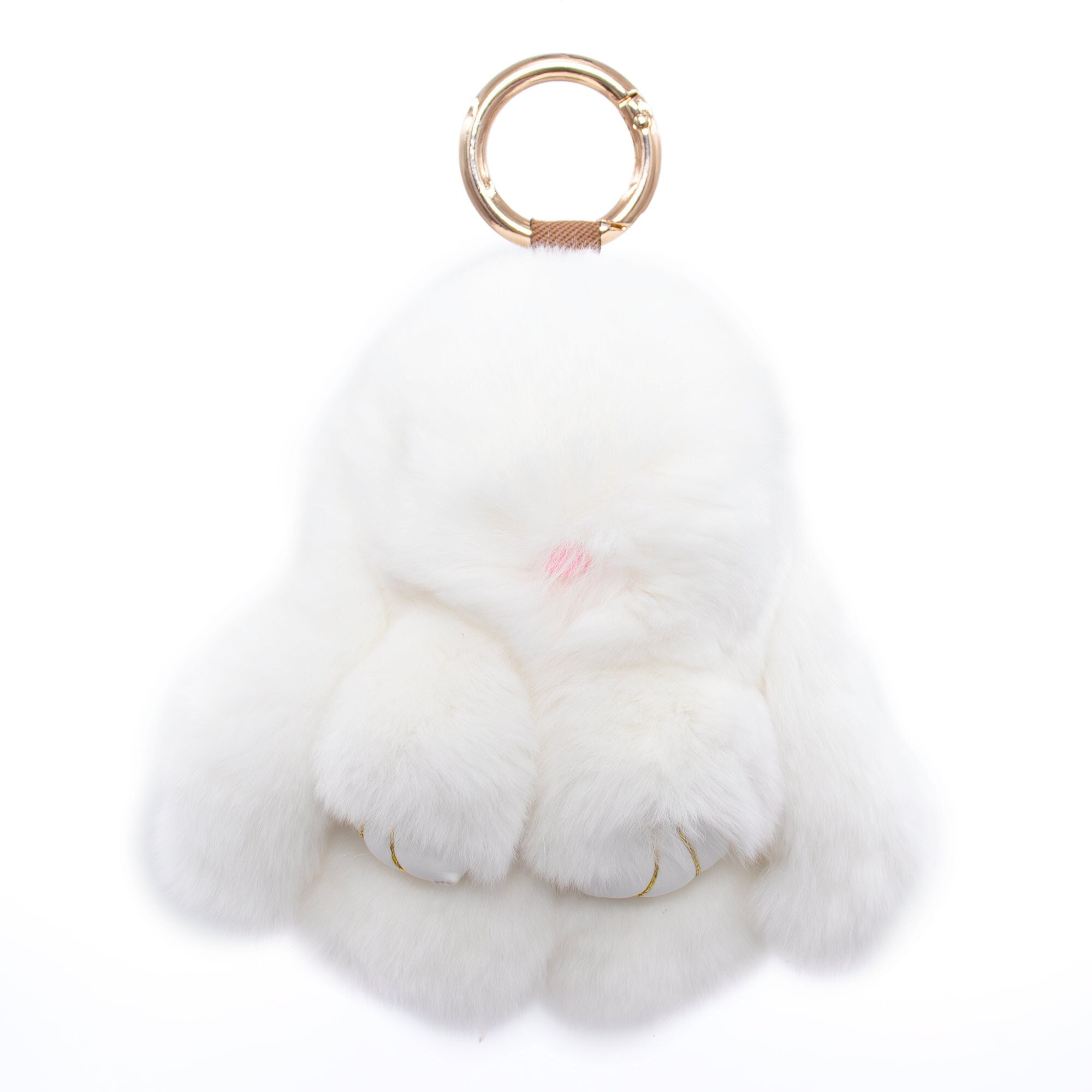 Faux Rabbit Fur Pom Pom Keychains Pom Pom With Elastic - Temu