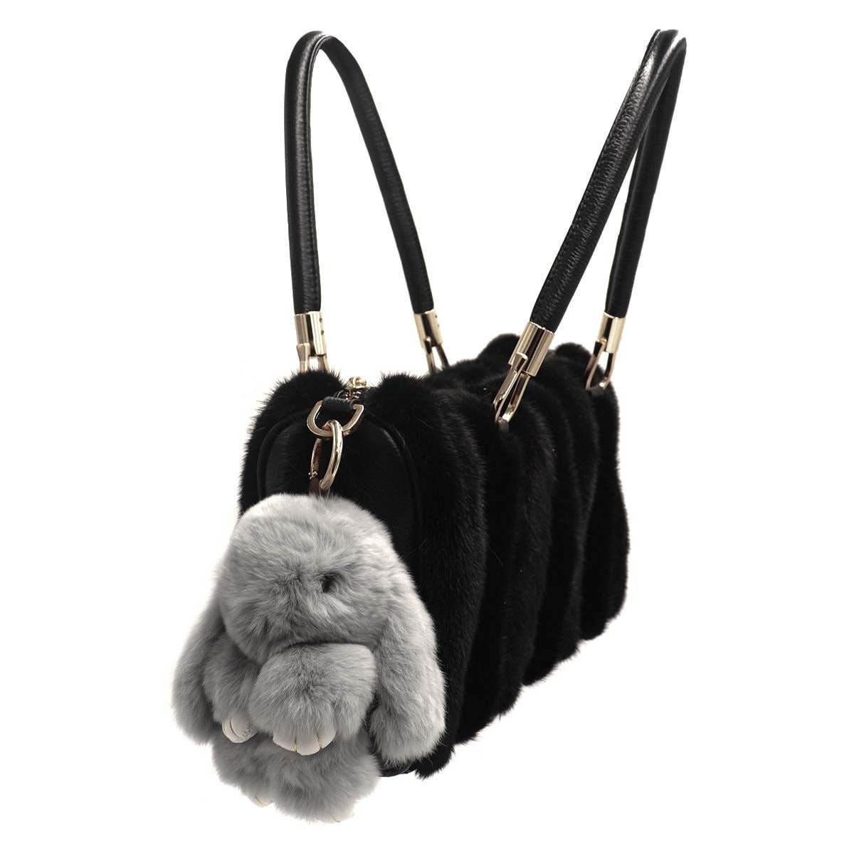 ETENOVA Bunny Keychain Soft Cute Rex Rabbit Fur Keychain Car Handbag  Keyring Bag Charms Pendant at  Women's Clothing store