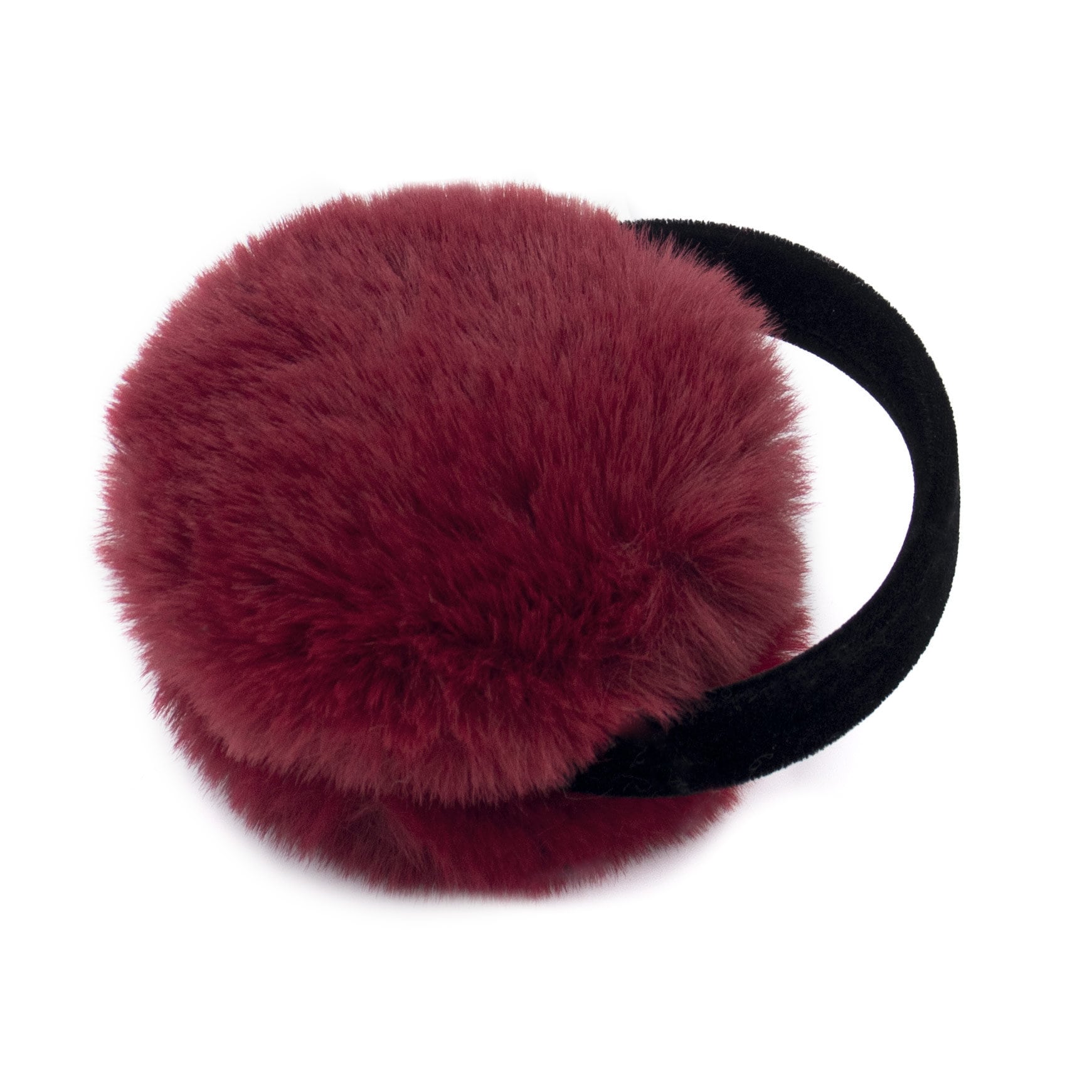 Faux Rex Rabbit Fur Earmuffs W/ Velvet Band - Women display picture 1