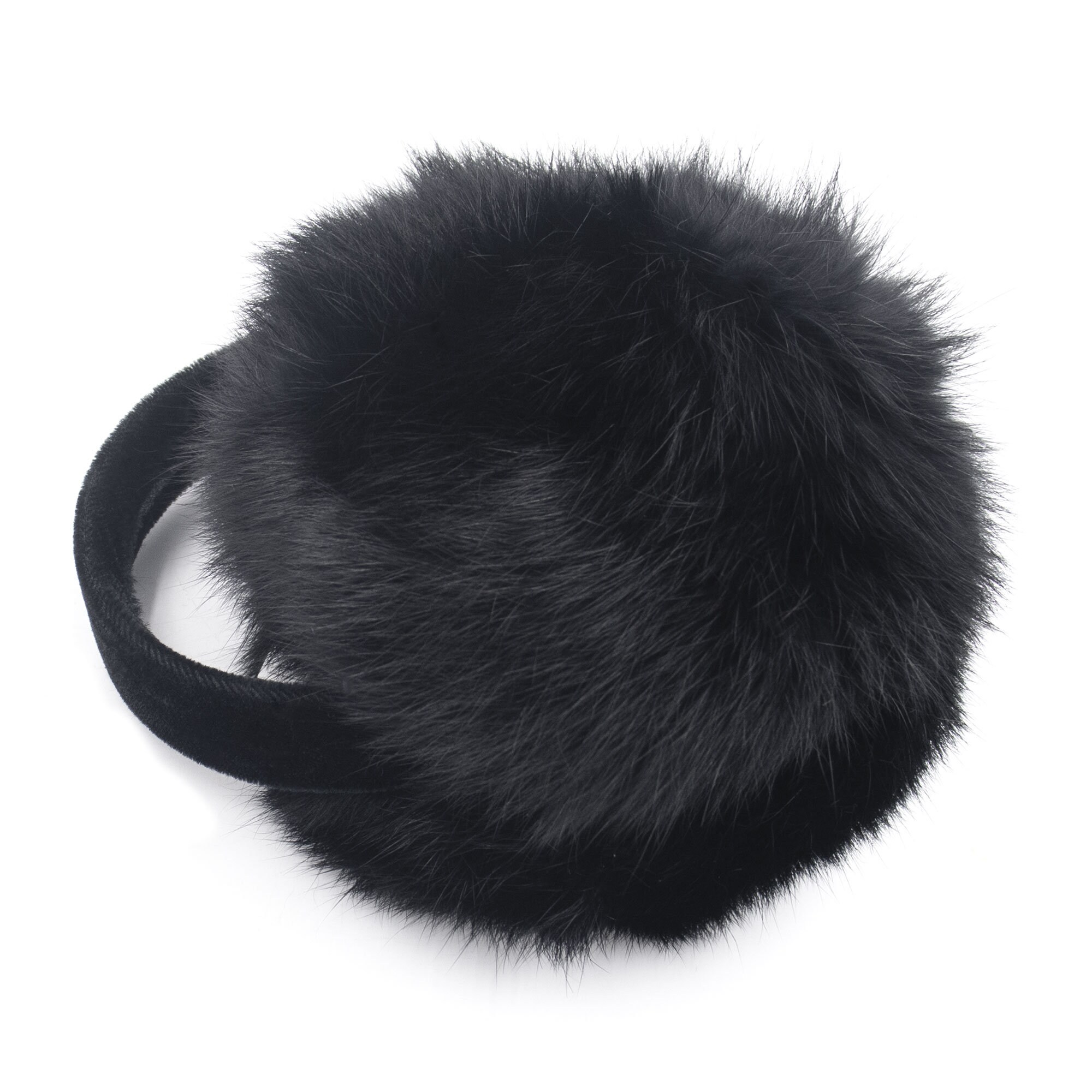 Real Rabbit Fur Earmuff With Velvet Band - Soft Hair Rabbit  display picture 3