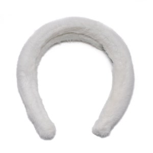 Faux Mink Fur Hairband - Soft Faux Fur Fuzzy Headband - Women&#39;s Luxury Fashion Hair Accessory - Vegan Fluffy Hair Band - White