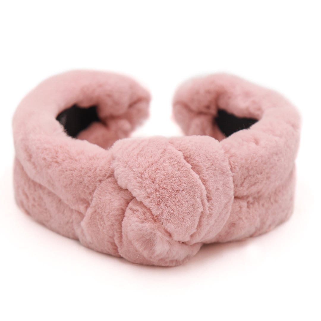 Rex Rabbit Fur Hairband With Knot Fashion Accessory - Fuzzy  display picture 3