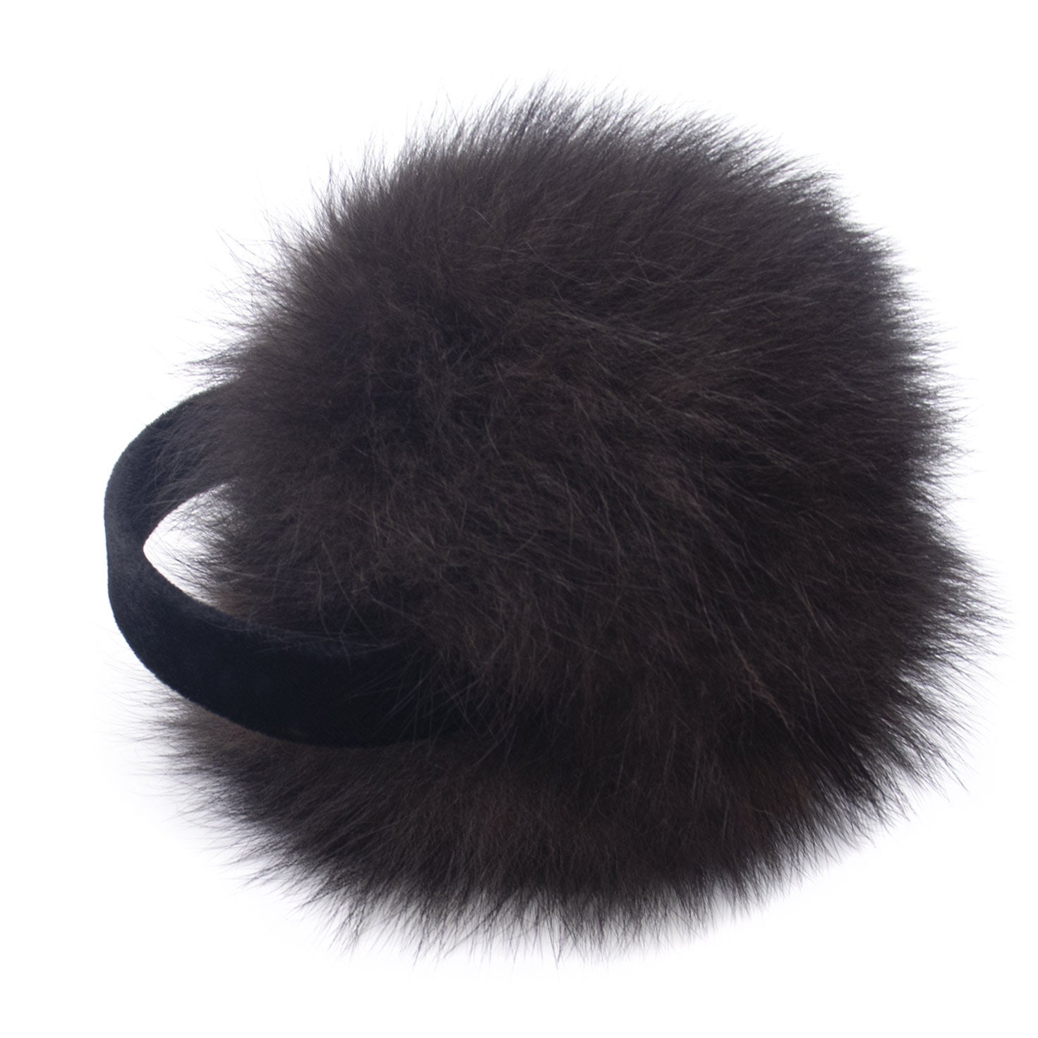 *NEW* {Genuine} Fox Fur Ear Muffs With A Chocolate Brown Velvet Headband* Fox Fur and Mink Fur Earmuffs - Made from Genuine Fur Pelts  main image 3