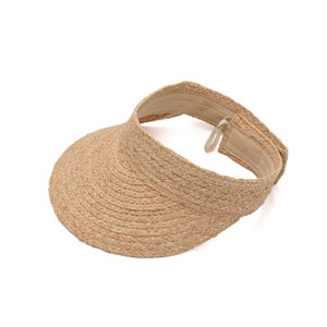 Raffia Straw Visor - Fashionable Sunhat - Stylish Sun Protection - Spring Summer Accessory - Natural