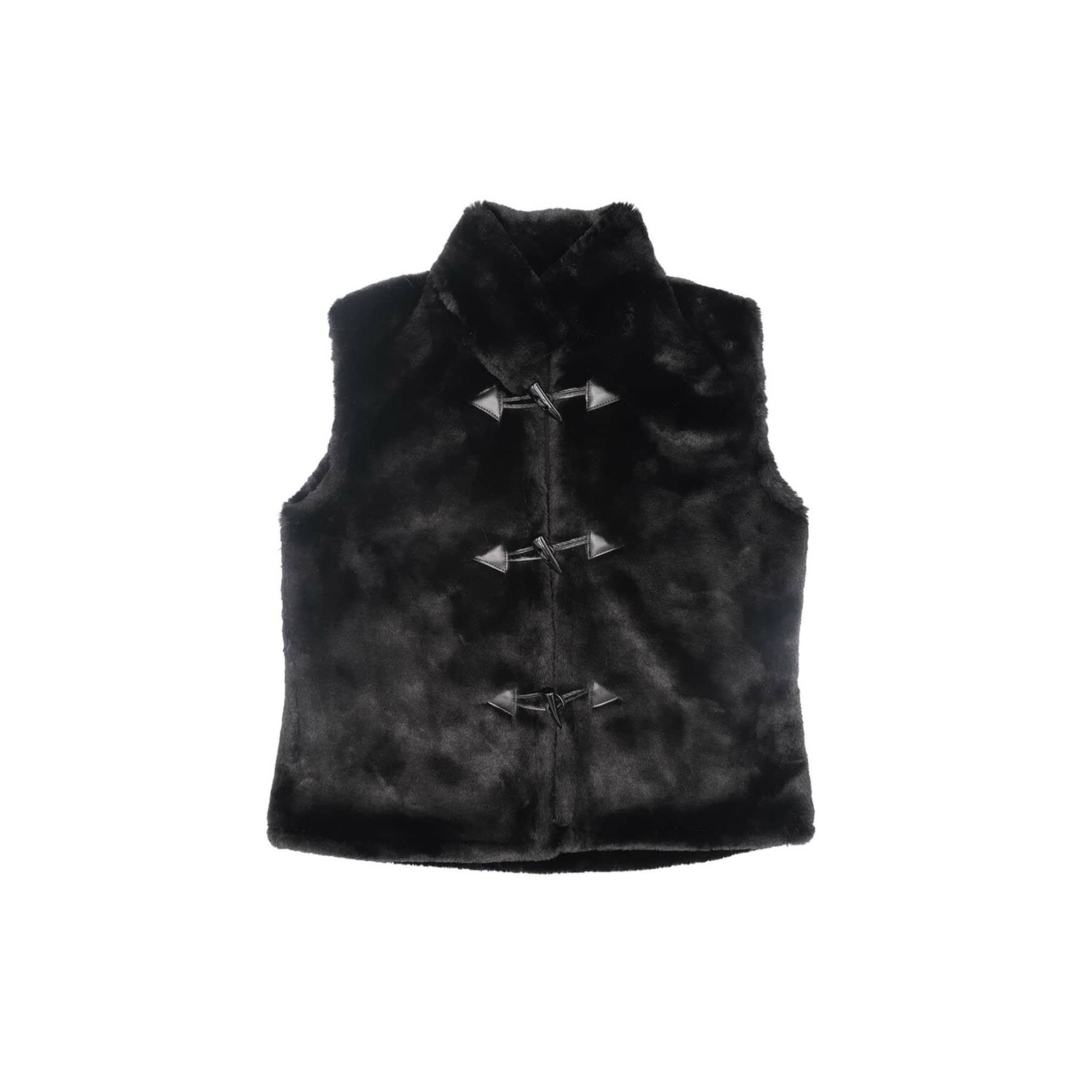 Black fuzzy vest online