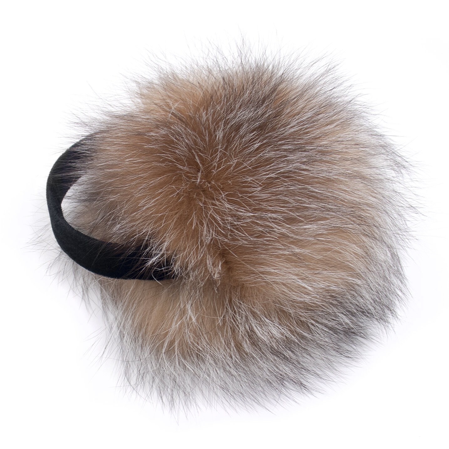 Real Fox Fur Earmuffs W/ Velvet Halo Band - Women