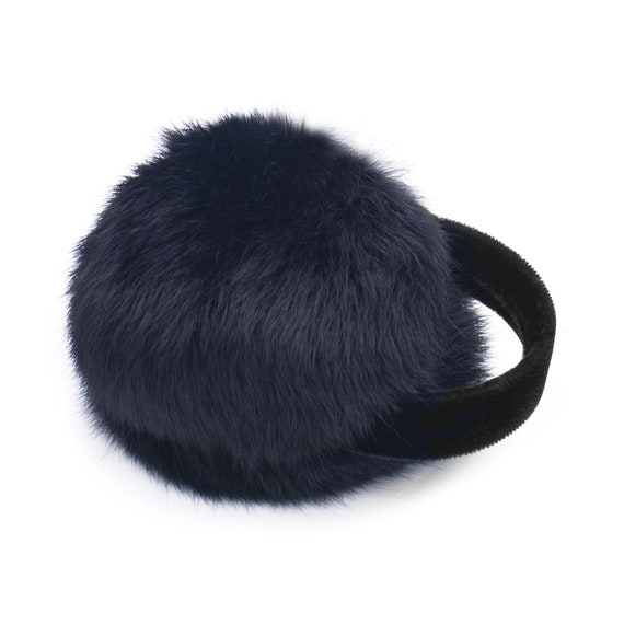 100% Real rabbit fur earmuffs Natural Fur Ear Muffs Fur Headphones Soft Warm Furry Real  main image 3