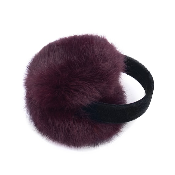 Real Rabbit Fur Earmuff With Velvet Band - Soft Hair Rabbit  display picture 3