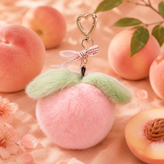 Peach Keychain