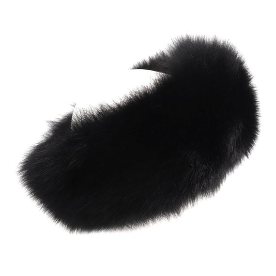 Elegant Black Faux Fur Headband Faux Fur Headband with Elastic for Women main image 2