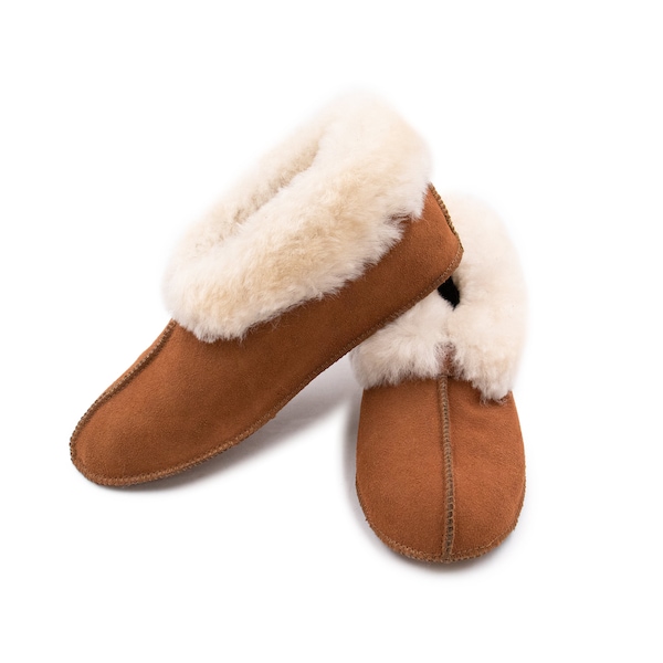 Women's Genuine Shearling Slip-On Soft Sole Moccasin - Sheepskin Comfort Slippers - Everyday House Slippers - 100% Wool - Therapeutic