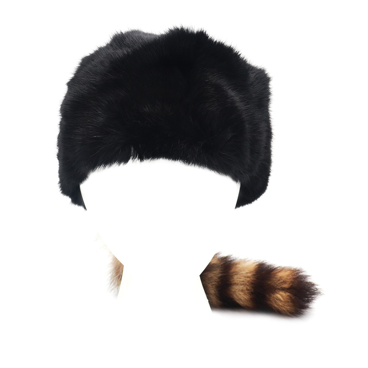 Rabbit Fur Real Coonskin Hat Davy Crockett Hat Coonskin Cap 