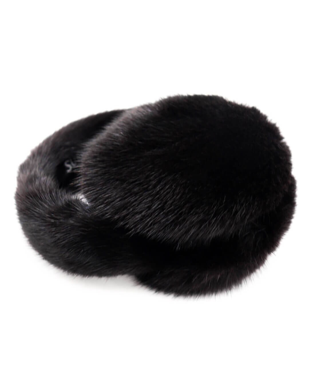 Faux Fur Earmuffs with Snakeskin Band, 11.5 Inch Band, Winter Accessory Fox Fur Earmuffs with Velvet Band in Indigo: FurSource.com main image 3