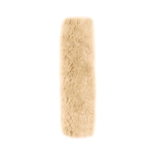 Copri cintura di sicurezza in vero shearling - Accessorio per auto in vera pelliccia - Protezione dal caldo e dal freddo - Copri cintura di sicurezza in stile peluche - Beige