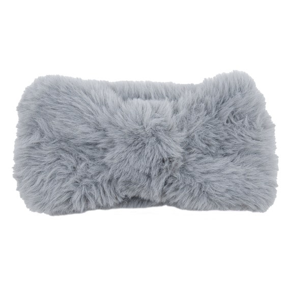 Faux Fur Knitted Headband With Knot- Fashionable Winter Hat  display picture 1
