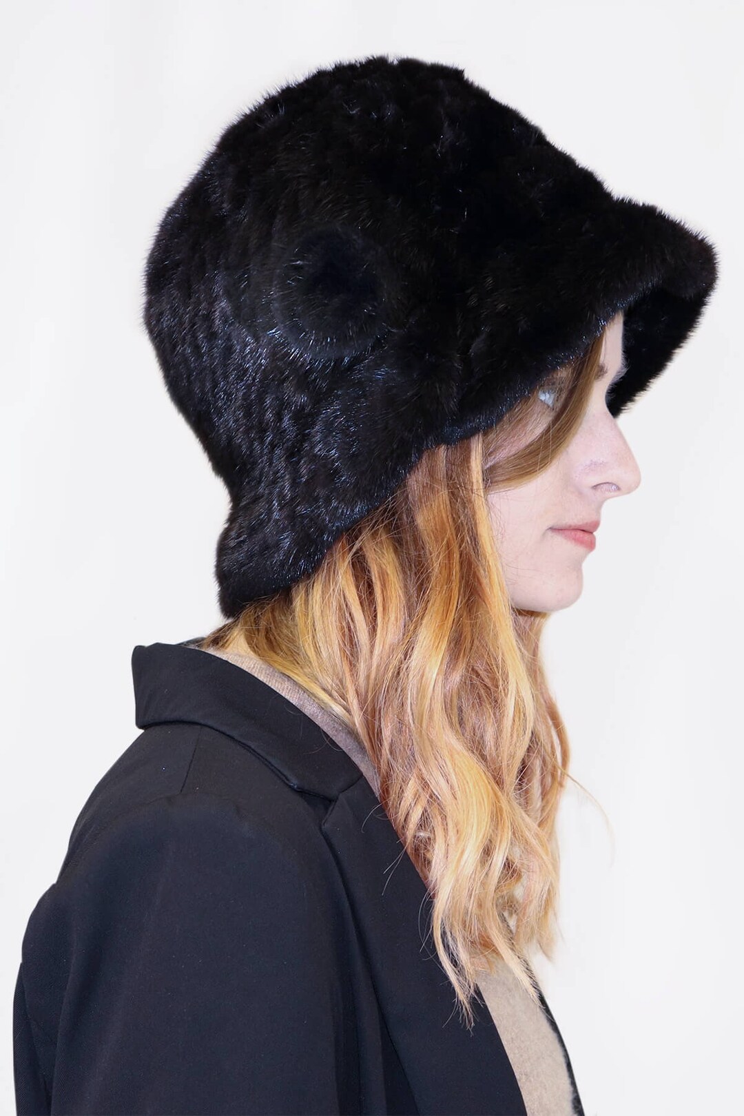Vintage mink bucket/cloche hat by Vincent + Bill Vintage vincent & bill - Gem main image 4
