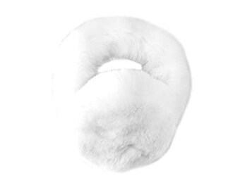 Real Rex Rabbit Fur Earmuffs with Fur Band - Women's Fall/Winter Fashion - Soft & Trendy Ear Warmers - Chic Style - White