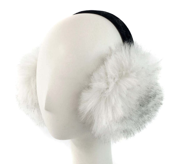 Genuine Fox Fur Earmuffs – Natural Color | Foldable | Velvet Band Foldable Fox Fur Earmuffs - Luxury Fur Earmuffs – Surell  main image 3