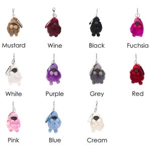 Echter Fuchspelz Baby Schlüsselanhänger - Pom Pom Taschenanhänger - Schlafende Baby Puppe Liebe Schlüsselanhänger - Flauschiger Pelzball Babydoll - Luxus Pelz Mode Geschenk