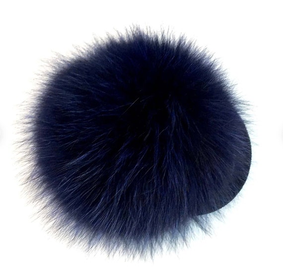 Fox Fur Navy & Black Velvet Fall Winter Earmuff Long Haired Rabbit Earmuff with Velvet Band – Surell Accessories main image 2