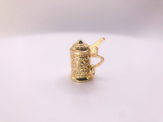 Vintage 14k Mechanical German Stein Repousse Tank… - image 7