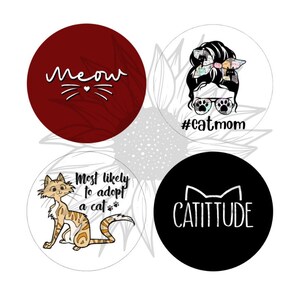 Cat Lady Cardstock Round Téléchargements numériques | Cardstock Image pour Freshies, Papier cartonné numérique, Images de montagnes russes de voiture, Téléchargement instantané