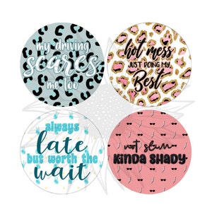 Sassy Driver Cardstock Round Digital Downloads | cardstock image for freshies, digital cardstock, car coaster images, instant download
