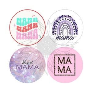 Blessed Mama Cardstock Round Digital Downloads | cardstock image for freshies, digital cardstock, car coaster images, instant download