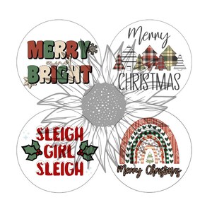 Christmas Cardstock Round Digital Downloads | cardstock image for freshies, digital cardstock, car coaster images, instant download