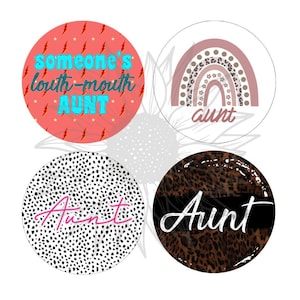 Someone&#39;s Aunt Cardstock Round Digital Downloads | cardstock image for freshies, digital cardstock, car coaster images, instant download