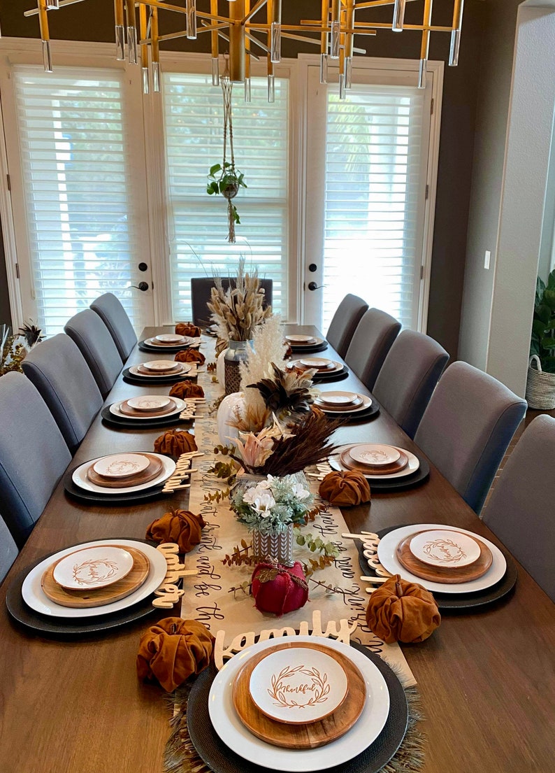 Brown Paper Table Runner for Holidays Handlettered Kraft Etsy