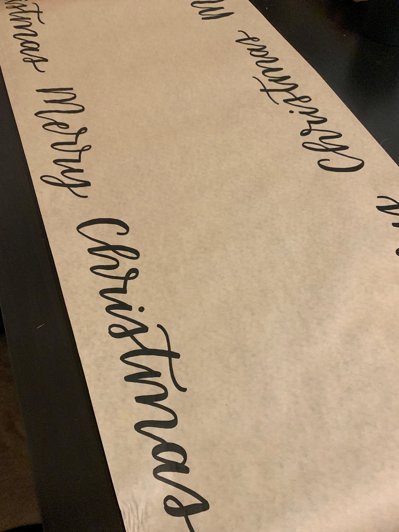 Brown Paper Table Runner for Holidays Handlettered Kraft Etsy