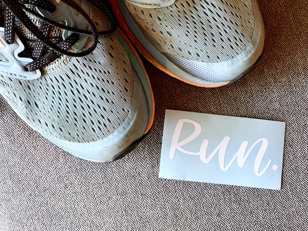 Run Vinyl Sticker - Durable Hand-lettered Decal for Laptop, Car, Water ...