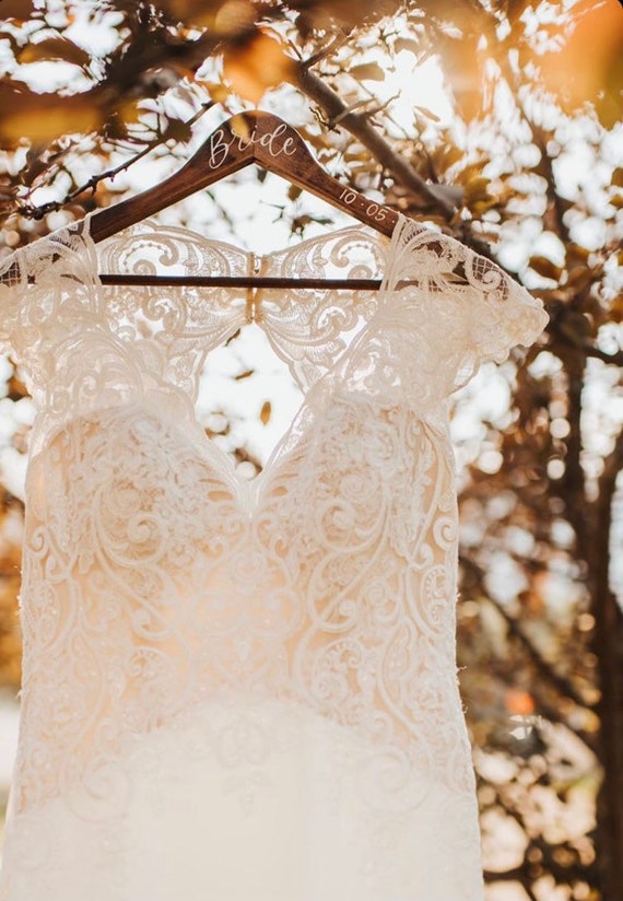 Customized Wood Hanger for Wedding Dress Custom Bridesmaid | Etsy