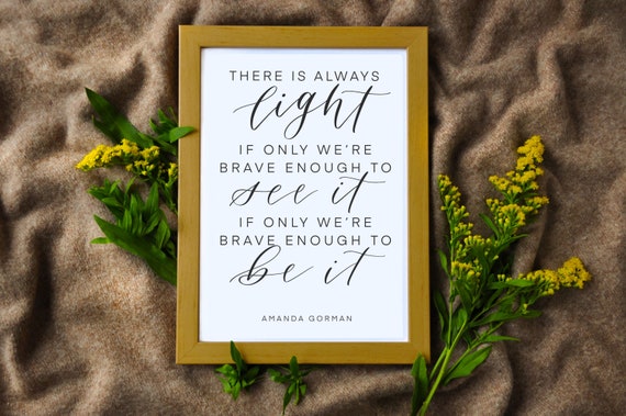 Amanda Gorman Hand Lettered Printable Quote From The Hill We Etsy