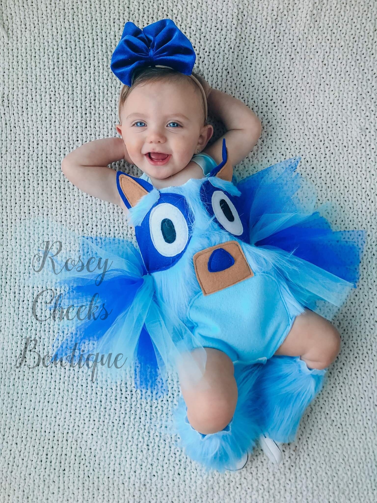 Chien bleu inspiré romper bébé fille tout-petit fille concours, Halloween,  tenue danniversaire -  France