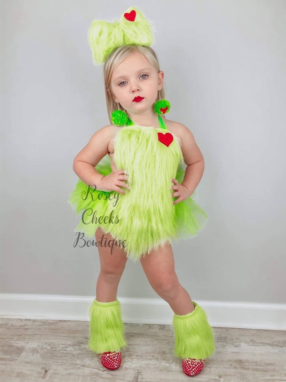 Mr Grinch Romper & Accessories First Christmas Dress Romper First