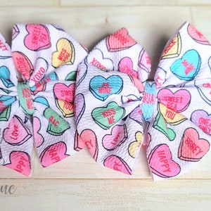 Candy heart bow baby girls bow toddler girls valentines bow