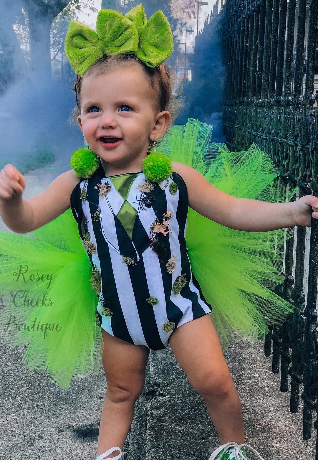 Beetlejuice Inspired Outfit Romper Baby Girl Toddler Girl Halloween