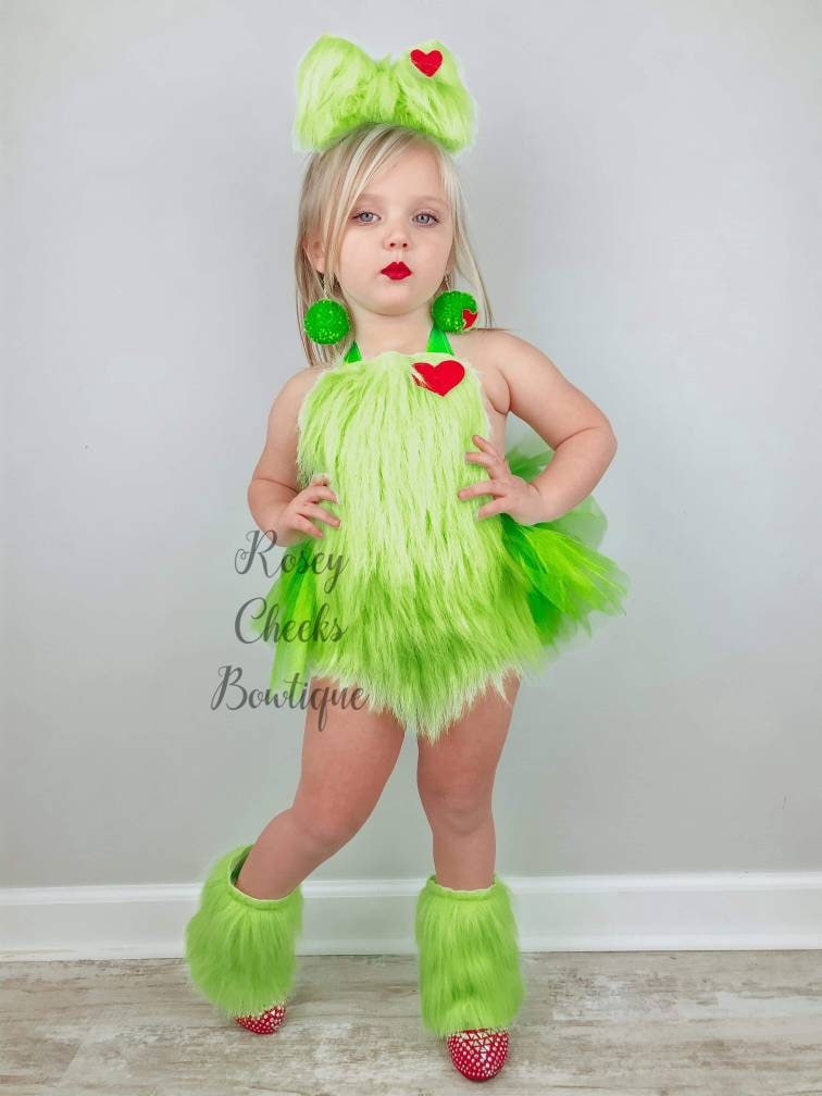 Mr Grinch Romper & Accessories First Christmas Dress Romper First