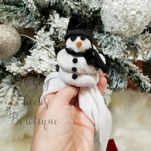 Snowman topknot headwrap bow for babys toddler and youth