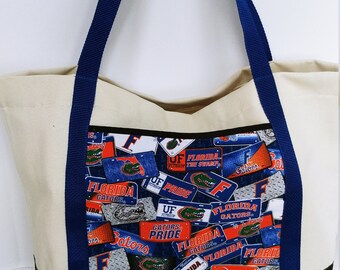 Tote tas, bekleding tas, canvas tas, markt, herbruikbaar, op maat, kruidenier, Gators, hergebruiken, Florida Gators, stof, winkelen, uniek