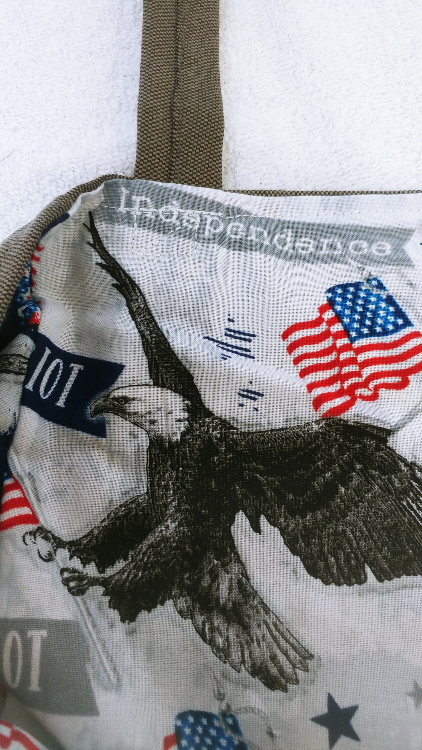Tote, Upholstery tote, canvas bag, market, reusable, USA, grocery, America, shoulder bag, fabric, shopping, Patriotic, home decor