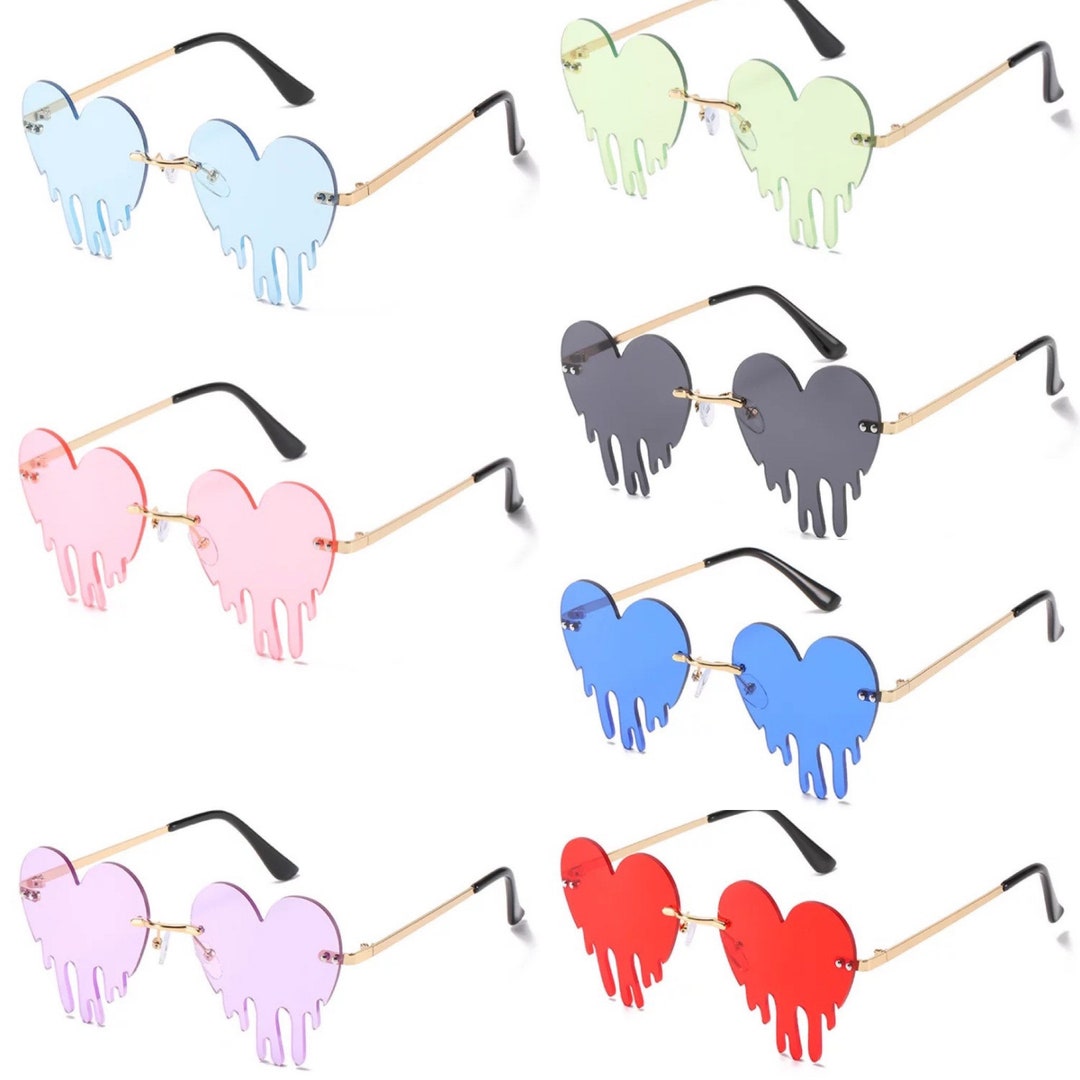 Heart Drip Glasses Etsy Australia