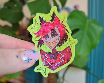 Pegatina holográfica de Hazbin Alastor