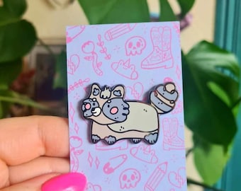 raccoon enamel pin