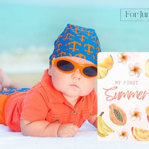 Cartes d'étape saisonnière, Ma première carte de vœux, téléchargements numériques, Pdf, jpg, cartes pour accessoire photo, décoration de chambre d'enfant, été, baby shower