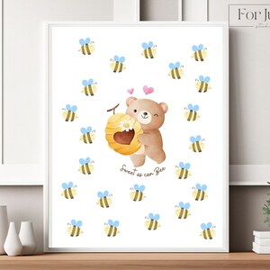 Fingerabdruck, US letter, Sweet as can Bee Bear, Daumenabdruck, Handabdruck, Vorschule, Einführung, Kinderladen, Bienenkorb
